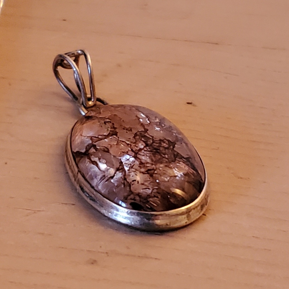 Beautiful Smokey Quartz Oval Sterling Pendant Necklace Artisan NEW